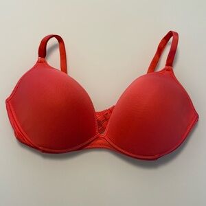 Vassarette Soft 'N Smooth Wirefree T-shirt Coral Padded Bra Size 36B